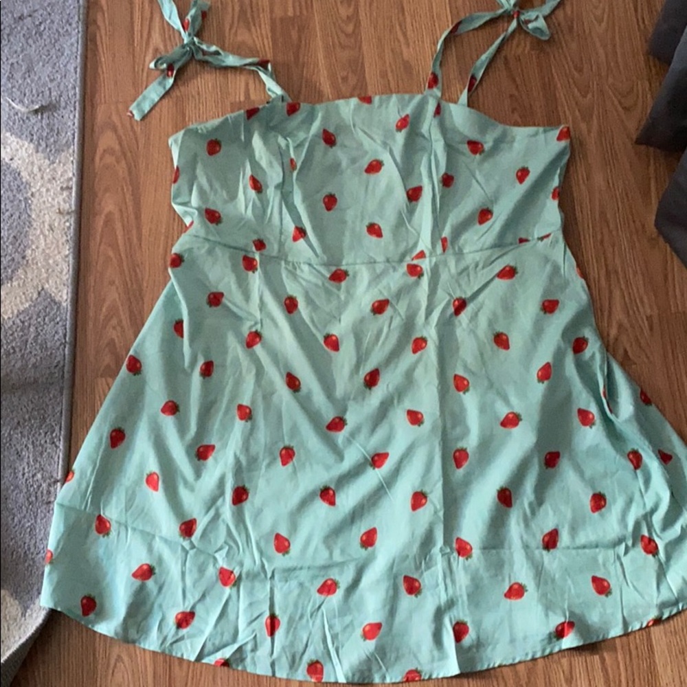 Strawberry green sundress